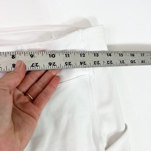 Lululemon Womens White Elastic Waist Pockets Straight Leg Activewear Pant Size 8 - Picture 10 of 11